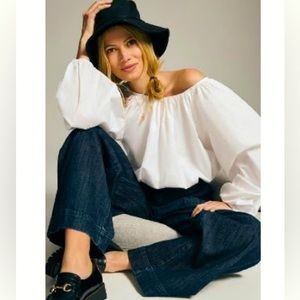 NWOT MAEVE Poplin Bubble Blouse Size Small